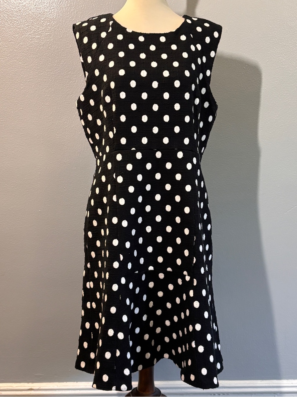 NWT J.Crew Marcy Polka Dot Sleeveless Tweed Dress